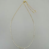 Baguette Solitaire Cubic Zirconia 18K Gold Anti Tarnish Necklace