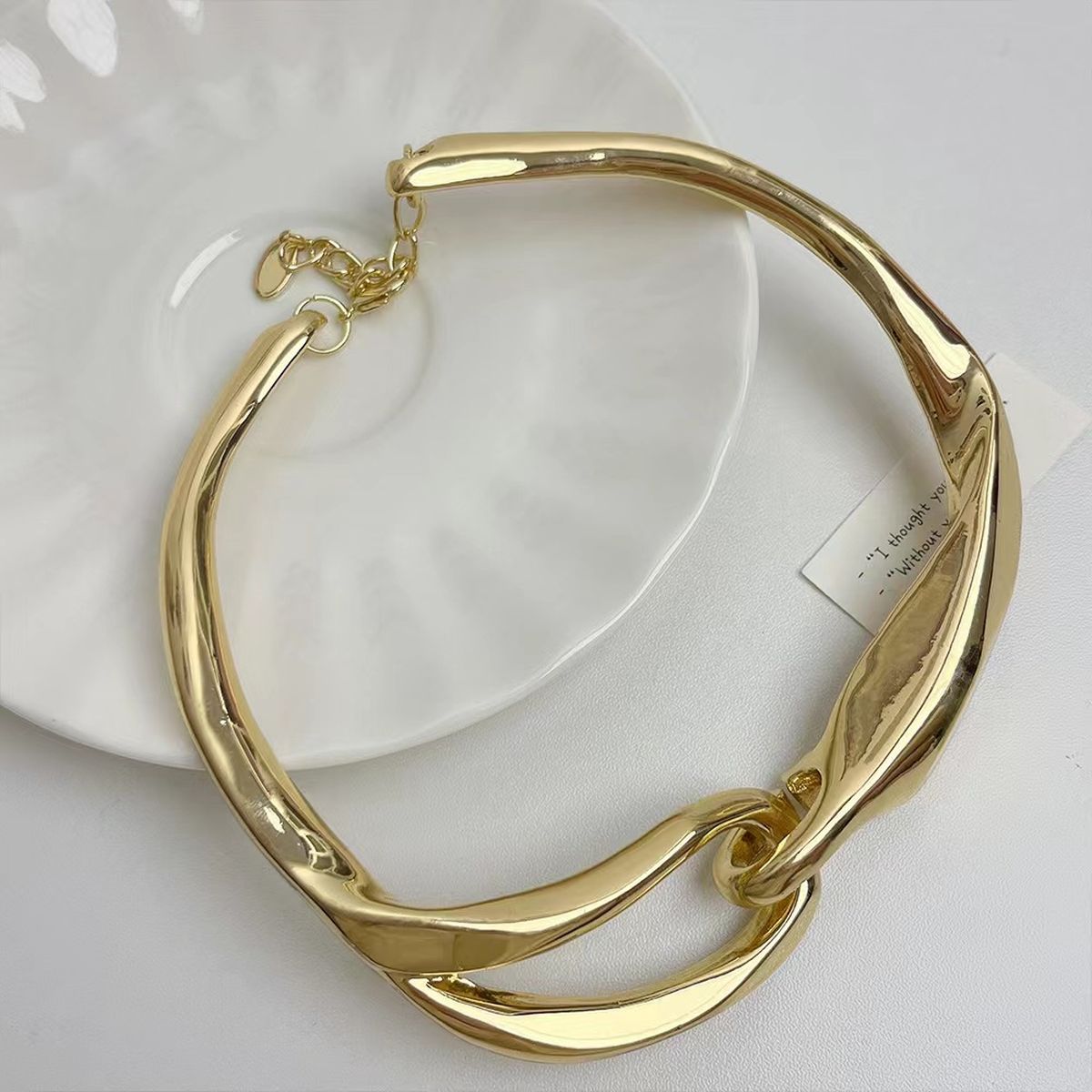 ZA 18K Gold Anti Tarnish Hasli Thick Choker Necklace For Women