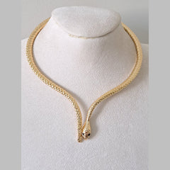 Snake 18K Gold Enamel Anti Tarnish Hasli Necklace For Women