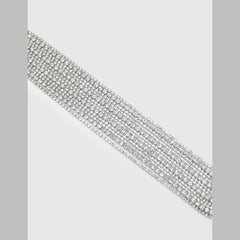 Studded Rhinestone Silver Anti Tarnish Necklace For Women