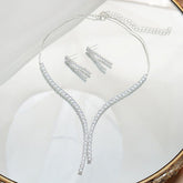Solitaire Rhinestone Silver Anti Tarnish Necklace For Women
