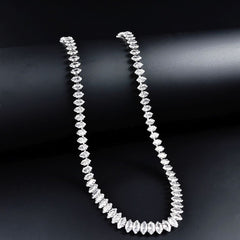 Marquise Silver Cubic Zirconia Chain Necklace For Women