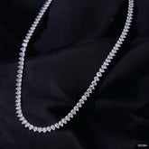 Drop Solitaire Silver Cubic Zirconia Chain Necklace For Women