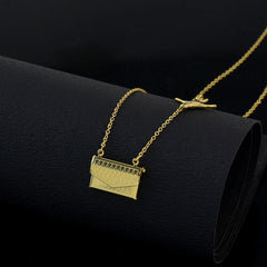 Bird Envelop 18K Gold Anti Tarnish Necklace Pendant Chain For Women