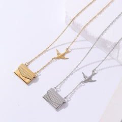 Bird Envelop 18K Gold Anti Tarnish Necklace Pendant Chain For Women