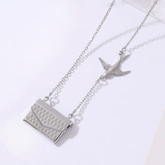 Bird Envelop 18K Gold Anti Tarnish Necklace Pendant Chain For Women