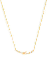Elegant Curve Design Rose Silver Gold CZ Anti Tarnish Brass Necklace