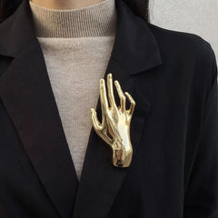 Glossy Hand 18K Gold Anti Tarnish Brooch For Women