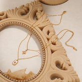 Star Stainless Steel Mother-Of-Pearl 18K Gold Anti Tarnish Dual Layer Necklace Pendant Chain For Women