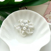 Multi Color Classic Floral Gold Silver Plated Pearl Brass Button Cover