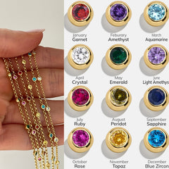 Multi Twelve Birthstone Gold CZ Stainless Steel Bracelet