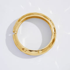 Beaten Finish 18K Gold Silver Anti Tarnish Kada Bangle Bracelet For Women