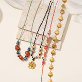 Ocean Shell Flower Evil Eye Beads Multi Thread Necklace For Women