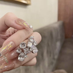 Geometric Solitaire Cubic Zirconia Anti Tarnish Stud Earring For Women