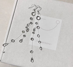 Transparent Ice Drop Pearl Beads Necklace Bracelet Earring Set For Women