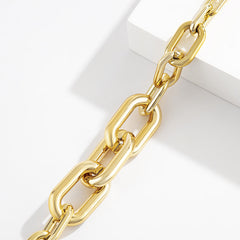 Curb Single Layer Gold Silver Hip Hop Joint Link Chain Necklace For Women