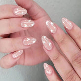 Heart Star Baby Pink Finger Nail Pack Of 1 + Extra 14 For Women