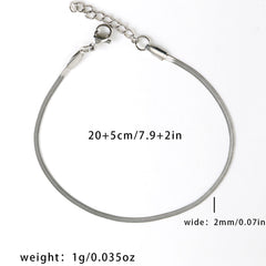 18K Gold Stainless Steel Anti Tarnish Snake Slim Chain Anklet