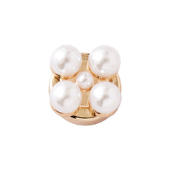 Round Multi Pearl Cluster Gold Plated Brass Anti Tarnish Button Cover