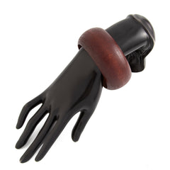 Round Wooden Black Brown Cuff Kada Bracelet For Women