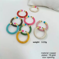 Trendy Pencil Style Gold Plated Enamel Anti Tarnish Copper Cuff & Kada