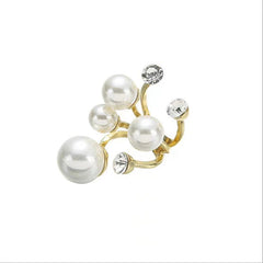 Multi White Pearl Gold Plated Copper Anti Tarnish Fancy Ring For Women