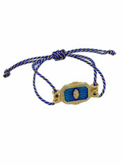 Evil Eye Bird Star Thread 18K Gold Cubic Zirconia Adjustable Bracelet for Women