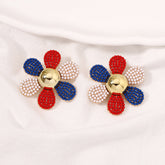 Rainbow Pearl Multi Gemstone 18K Gold Plated Stud Anti Tarnish Earring For Women Group5