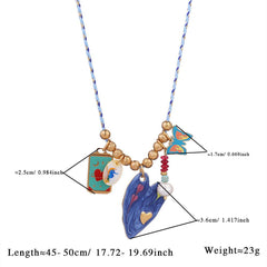 Cross Heart Butterfly Gold Blue Black Anti Tarnish Charm Necklace Pack Of 3 For Women