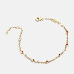 Multi Twelve Birthstone Gold CZ Stainless Steel Bracelet