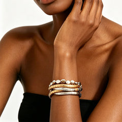 Gold Silver Layered Plain Bracelet Wrist Wear For Women