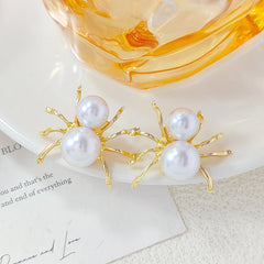 Spider Pearl 18K Gold Anti Tarnish Stud Earring For Women