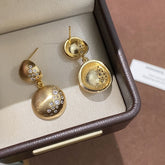 Modern Matte Design Gold Plated CZ Anti Tarnish Copper Hoop Earrings