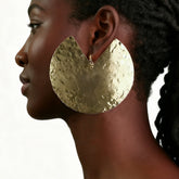 Gold Silver Minimalist Cutout Circle Plain Drop Earrings For Women