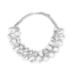 Designer Dual Tone Layered Gold Silver Plated Alloy Necklace For Women