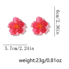 Acrylic Transparent Flower Orange Dangler Stud Earring For Women