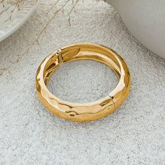 Beaten Finish 18K Gold Silver Anti Tarnish Kada Bangle Bracelet For Women