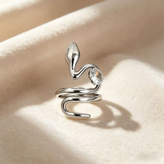 Designer Serpent Style Gold Silver CZ Copper Adjustable Ring For Women