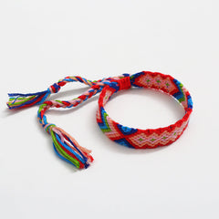 Bohemian Rainbow Braided Threads Adjustable Bracelet For Women