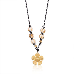 Ocean Shell Flower Evil Eye Beads Multi Thread Necklace For Women