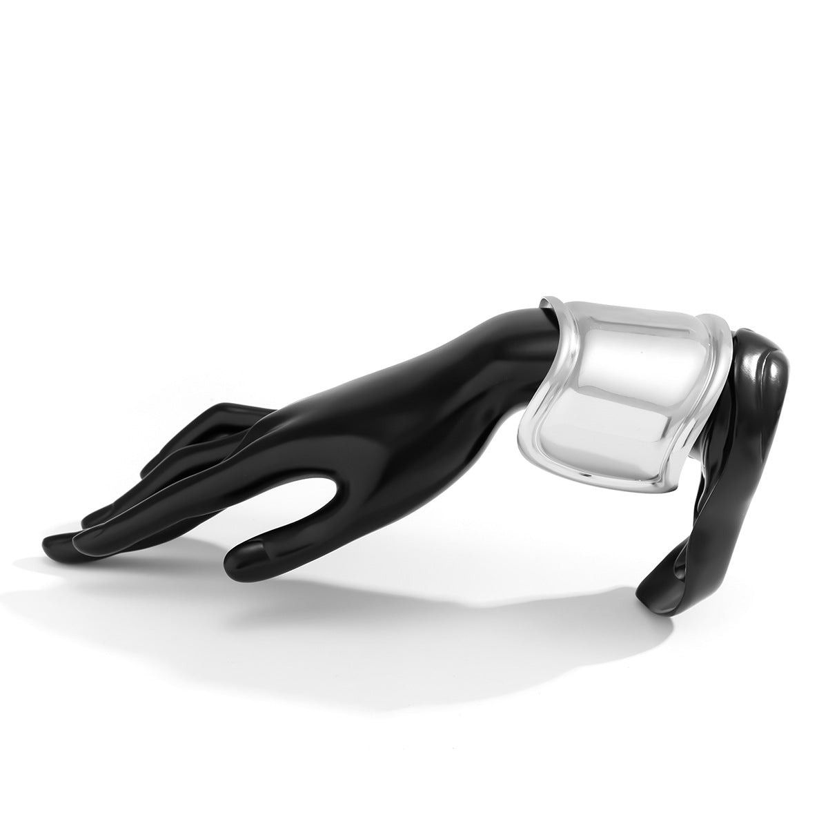 Glossy Wave Silver Plated Anti Tarnish Cuff Kada Bracelet For Women