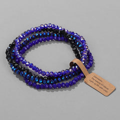 Triple Layer Multicolor Beads Adjustable Layer Stackable Bracelet