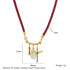 Moon Cherry Heart Seahorse 18K Gold Thread Charm Pendant Chain Necklace For Women