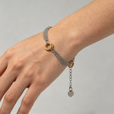 Gold Silver Interlocking Circle Stainless Steel Bracelet For Women