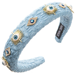 Evil Eye 18k Gold Cubic Zirconia Headband Hair Band Accessories For Women kids