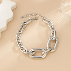 Curb Single Layer Gold Silver Hip Hop Joint Link Chain Necklace For Women