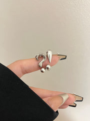 Retro Question Mark Exclamation Mark 18K Gold Silver Anti Tarnish Adjustable Ring For Women