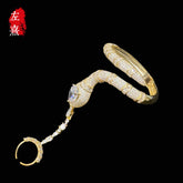 White Green Pink Gold Silver CZ Anti Tarnish Copper Ring-Cuff & Kada