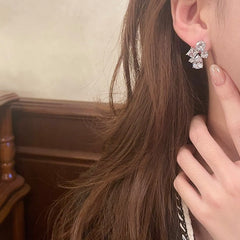 Geometric Solitaire Cubic Zirconia Anti Tarnish Stud Earring For Women