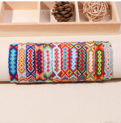 Bohemian Rainbow Braided Threads Adjustable Bracelet For Women